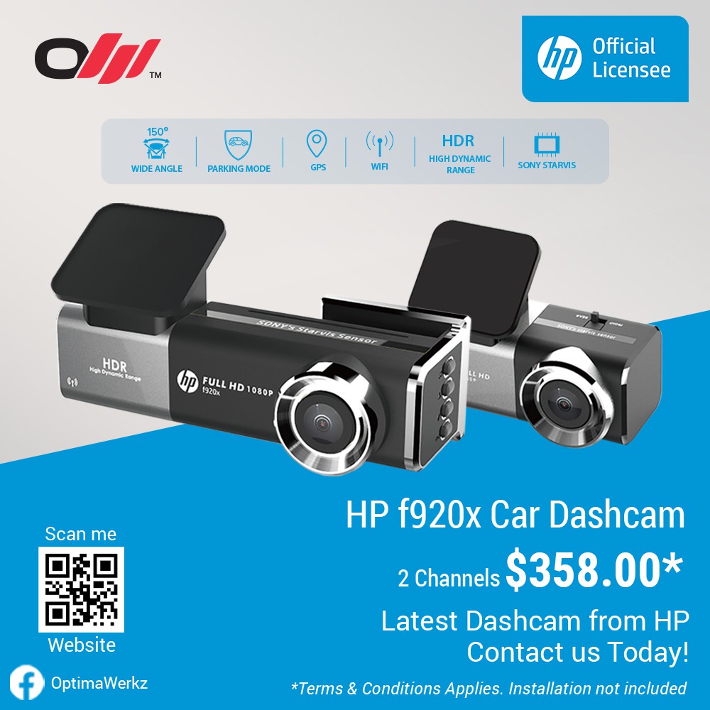 HP f920x 2CH Car Dashcam True 1080p Sony Starvis Sensor