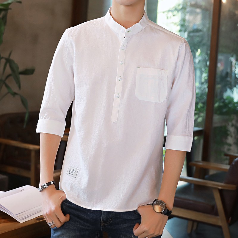 Men Shirt Korean  Short Sleeved Shirts Casual Soft and Comfortable Office Clothing