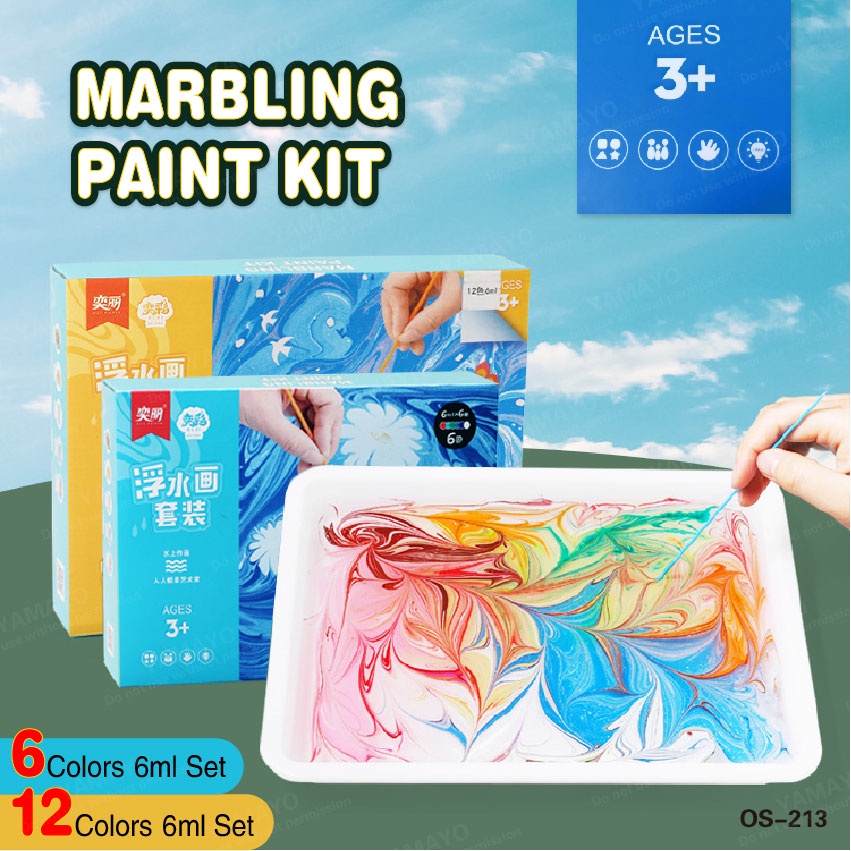 Marbling Paint Kit || Colourful Fluid DIY Water Magical Painting Art Set || Children Toddler Kids HBL Activity