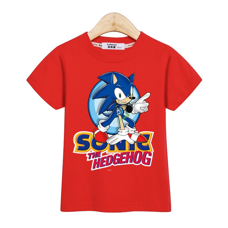 Summer Shirts School Boys Clothes Sonic The Hedgehog 2 Movie Tees Kids ...