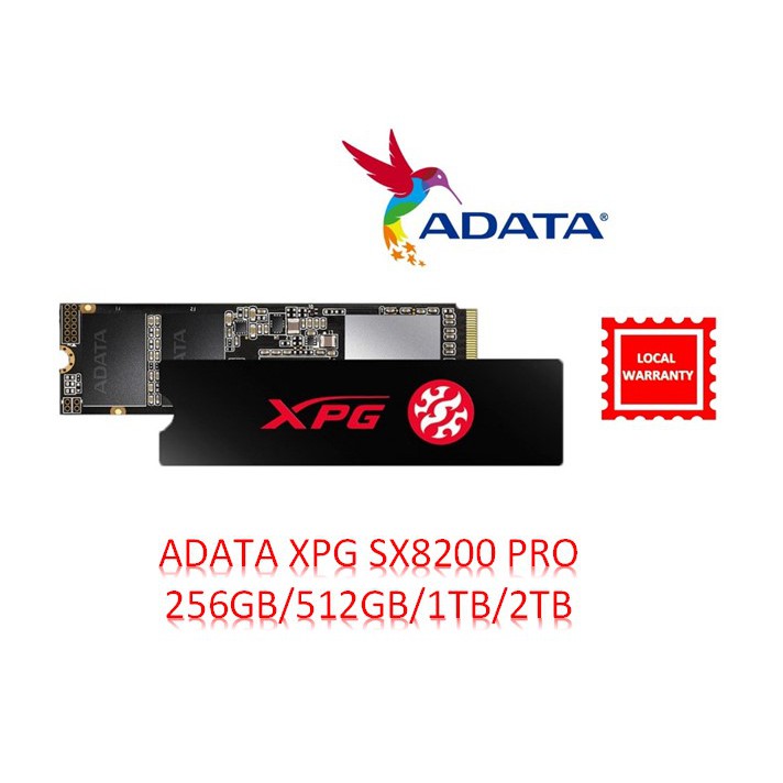 Adata Xpg Sx8200 Pro Pcie Gen3x4 M 2 2280 Ssd 256gb 512gb 1tb 2tb Shopee Singapore