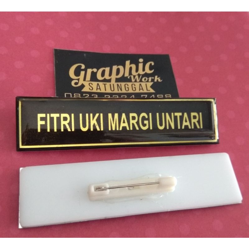 Name tag / Chest Name tag / resin Chest Name / Safety Pin Chest Name