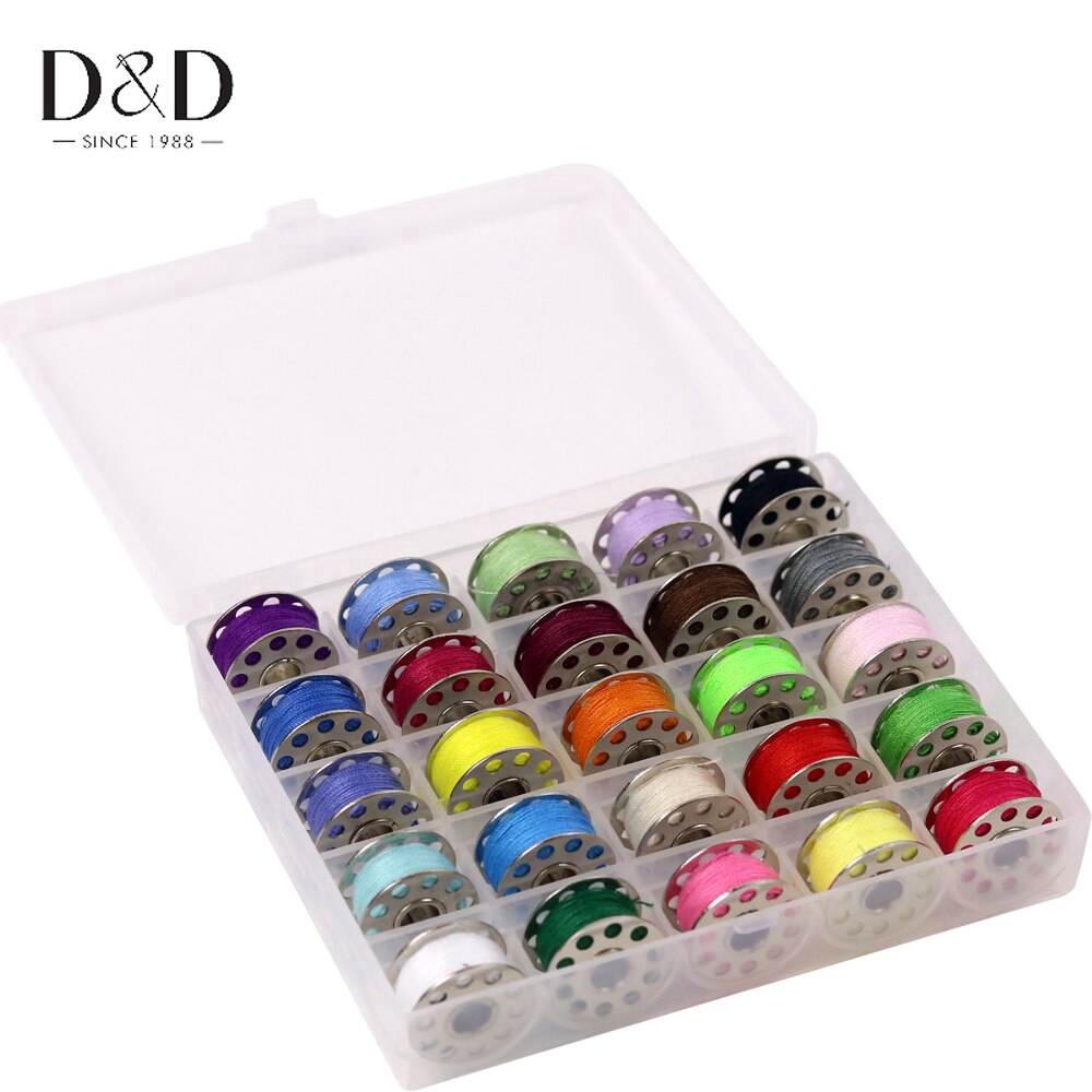 25Pcs/Set Colorful Metal Thread Bobbins Sewing Machine Bobbins Spools ...