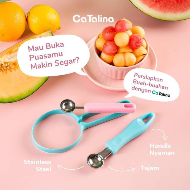 Fruit Baller Kerokan Buah Bulat Cetakan Buah 2 In 1 - Gambar 2