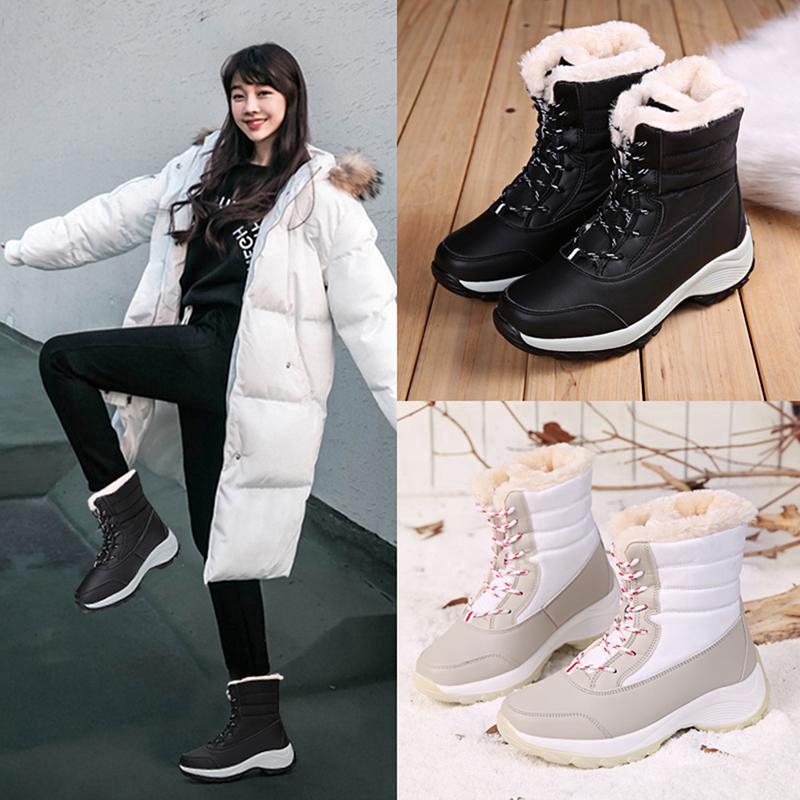 Warm square heel hot sale snow boots