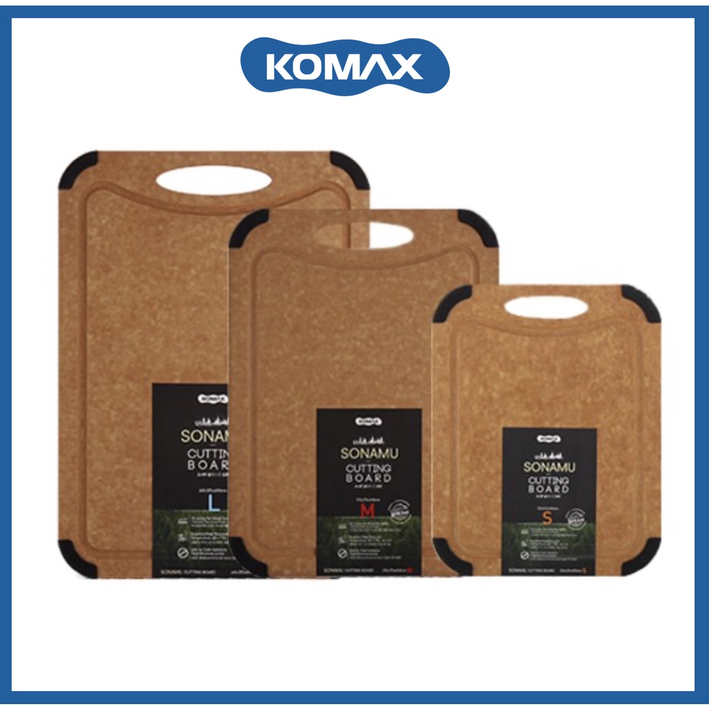 KOMAX Triple Layer Cutting Board with Handle, BPA Free