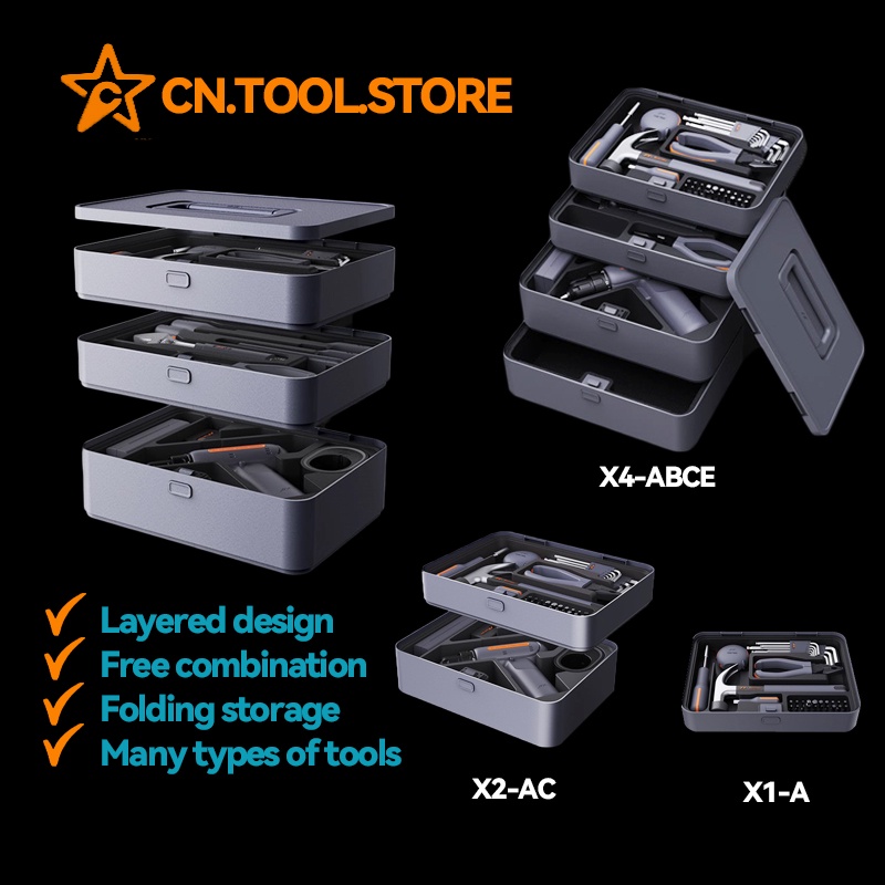 Tool Box Jimi Home Combination Tool Set Box Multi Function Hardware Electrician Home Box Storage X4-abcd