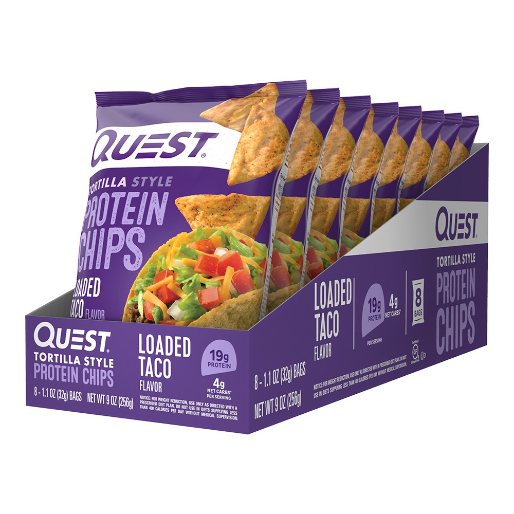 Quest Protein Tortilla Style Protein Chip 8 X 32g Loaded Taco