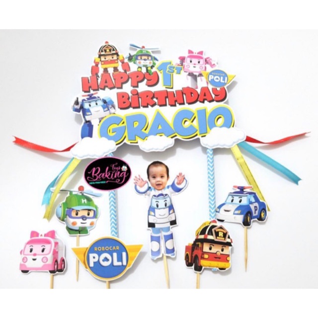 Robocar Poly Birthday Cake Topper | Shopee Singapore
