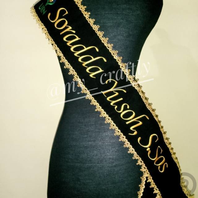 Graduation Sash Sash Sash+Velvet Embroidered Graduation Sash Logo
