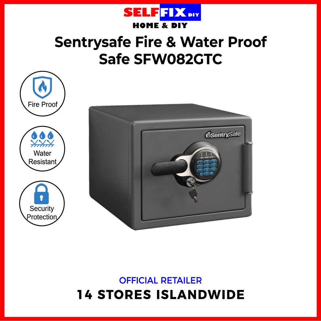 SentrySafe Fire and Water Proof SFW082GTC Sentry Safe box Safebox ...