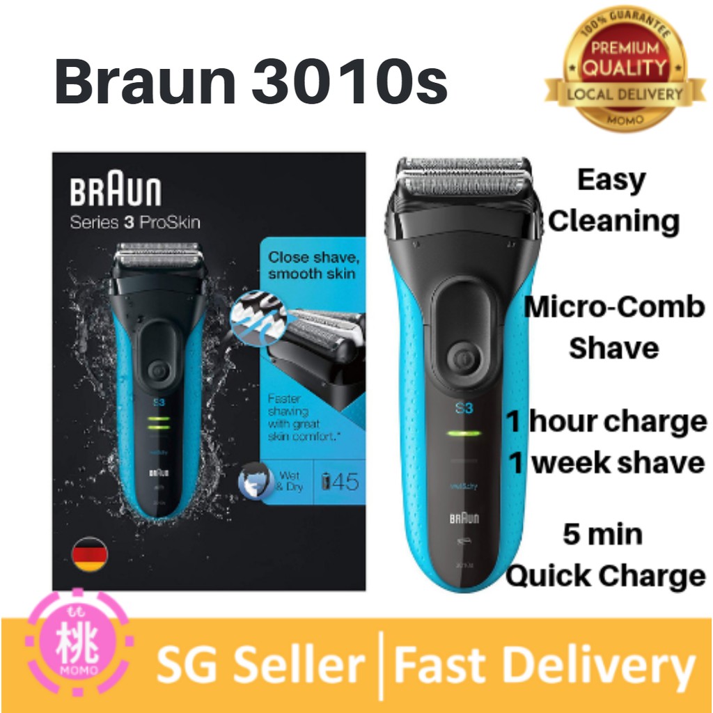 Braun Series 3 3010s Wet & Dry Men's Rechargeable Electric Shaver With Protective Cap - View #2