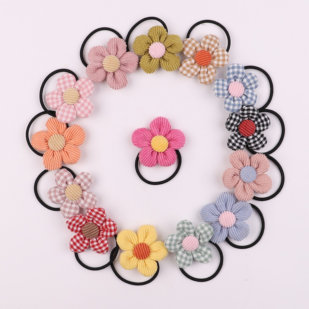 2 Pcs Baby Girls Plaid Floral Hair Ties Cute Hair Rope Hair Accessories for  Kids Toddlers | Shopee Singapore