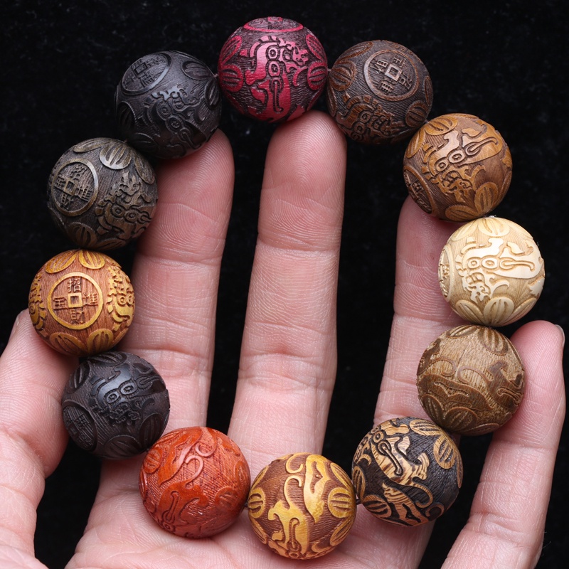 Natural multi-treasure wood beads bracelet sandalwood beads