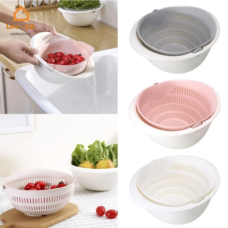 Kitchen Sink Detachable Rotating Drain Basin/ Double-Layer Fruit ...