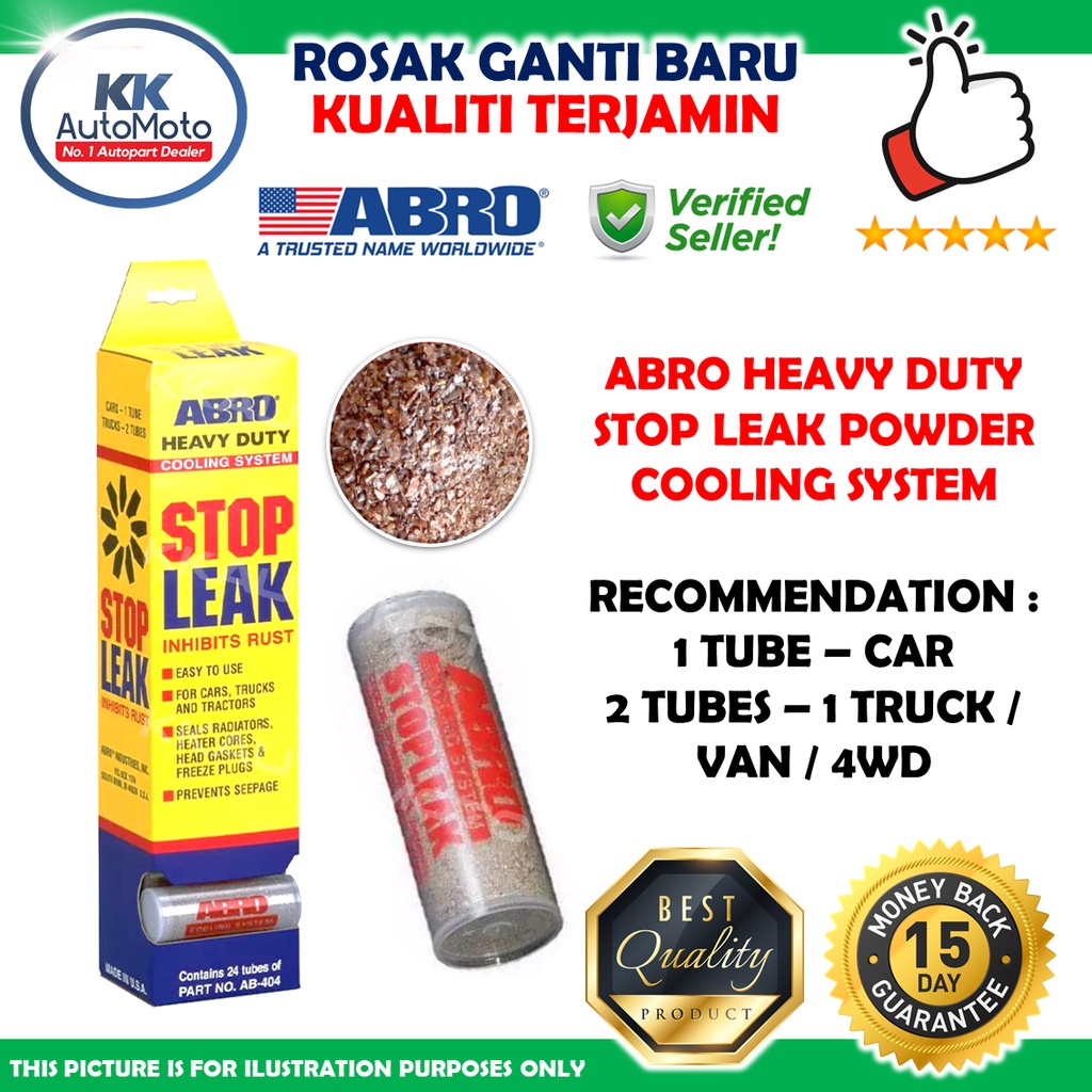 1 Biji ABRO HARDEX Heavy Duty Stop Leak Powder Cooling System Inhibits