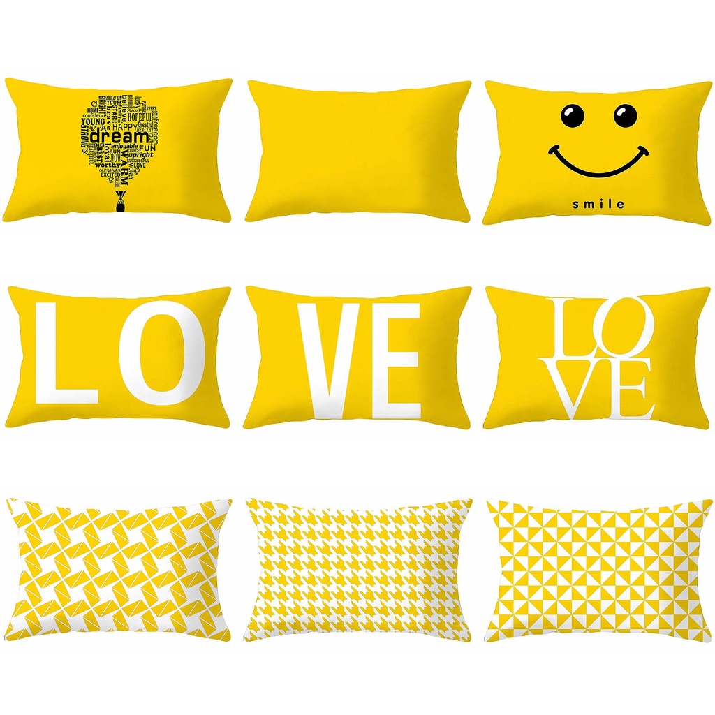 Yellow pattern pillow sale