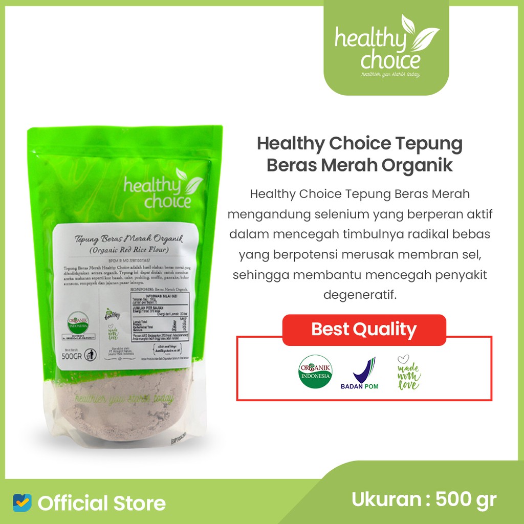 MERAH Healthy Choice Organic Brown Rice Flour 500 gr | Shopee Singapore