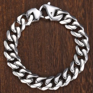 Men's 8.5 Inch Stainless Steel Miami Cuban Curb Bracelet - 11mm Wide, Gold Plated
