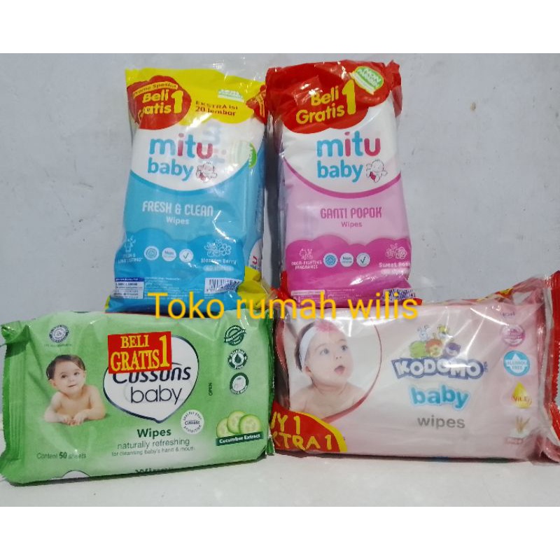 Kodomo & MITU Wet Wipes 50 Sheets buy 1 Get1 free Baby Wet Wipes MITU