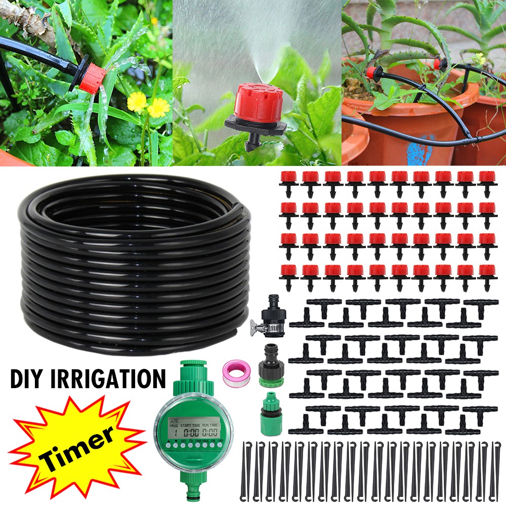 DIY Timing Automatic Garden Drip Irrigation System Plant Flower ...