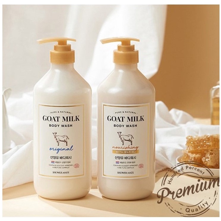 SHOWERMATE PURE & NATURAL GOAT MILK BODY WASH 800G RELBE BEAUTY