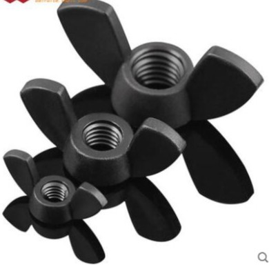 M4 M5 M6 M8 DIN315 Hand Twisted Black Nylon Wingnut Ingot Plastic Wing ...