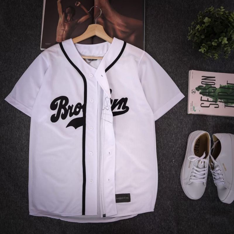 HITAM Black NY list baseball Shirt