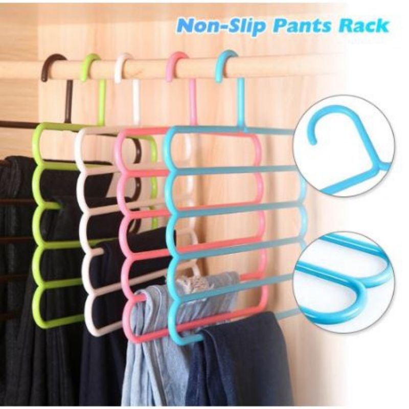 Clothes Hanger 5 Stacking Magic Hanger Clothes Pants Hijab Towel 5