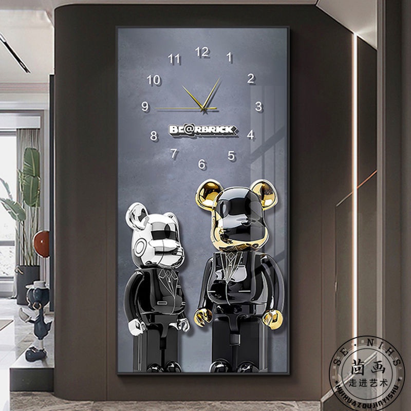 【 Free shipping】Wall clock wall painting decorative painting corridor aisle creative with table hanging painting living room decoration wall painting home decoration