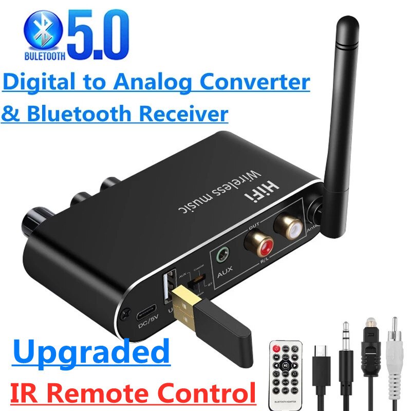 Digital to Analog Audio DAC Converter Adapter Digital SPDIF Optical