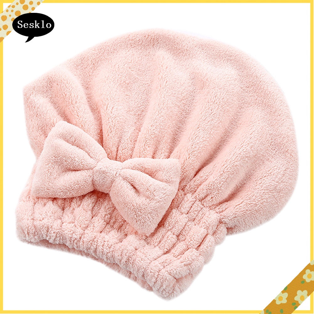 [SK] Coral Velvet Quick Dry Hair Hat Super Absorbent Shower Head Wrap