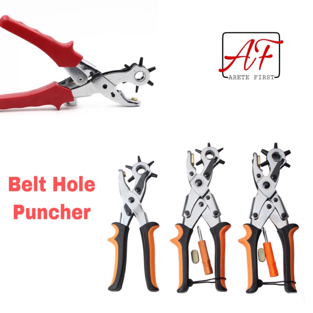 LEATHER* 6in1 Professional Belt Hole Punch Tool Puncher / Revolving 6 Hole Plier Eyelet