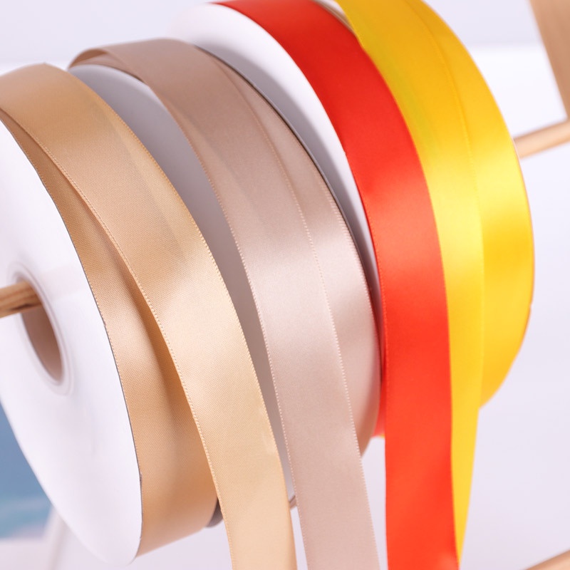 15 colors 2.5cm / 10 meters Pure Color Ribbon Satin For DIY Gift ...
