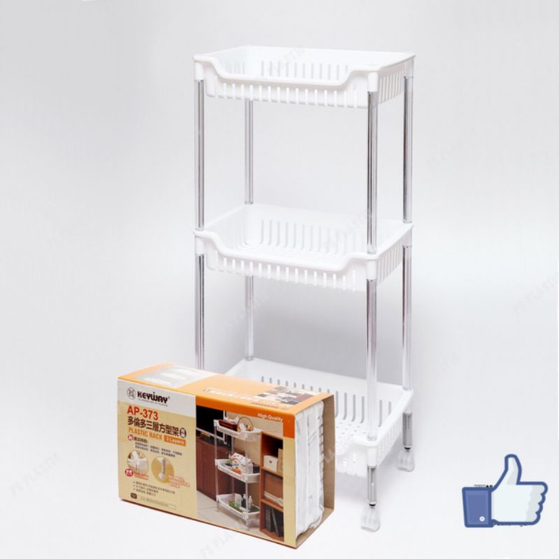 Shelf Storage Rack Plastic Plastik Plastic 3 Layers 3 Wheel With Wheels ...