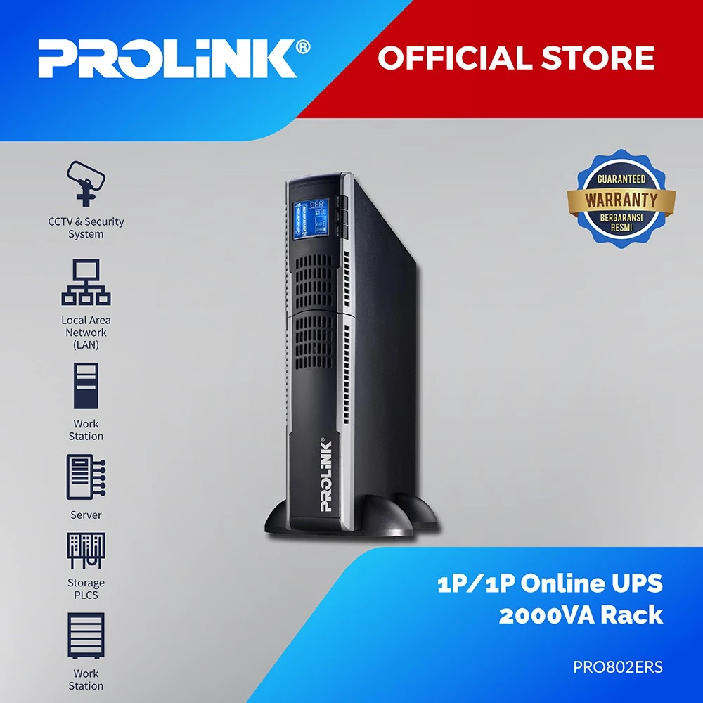 Prolink Rackmount Online UPS PRO802ERS 2000VA 1800Watt Uninterruptible Power Supply+Stabilizer