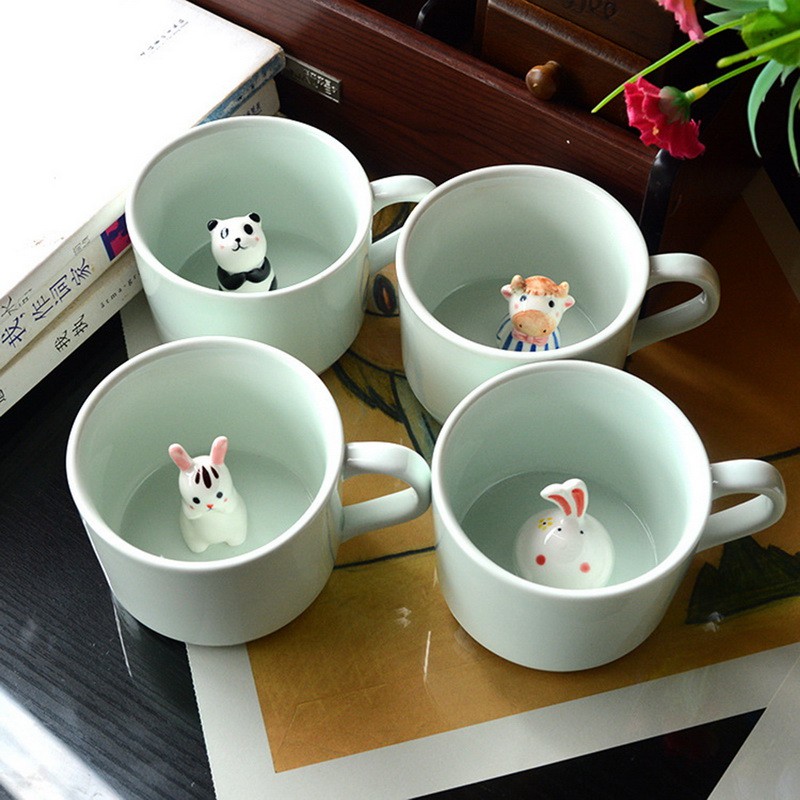 1pc Creative Ceramic Panda Pattern Mug Cartoon Cup Cute Milk Coffee Cup  Traditional Chinese Style Home And Office Use