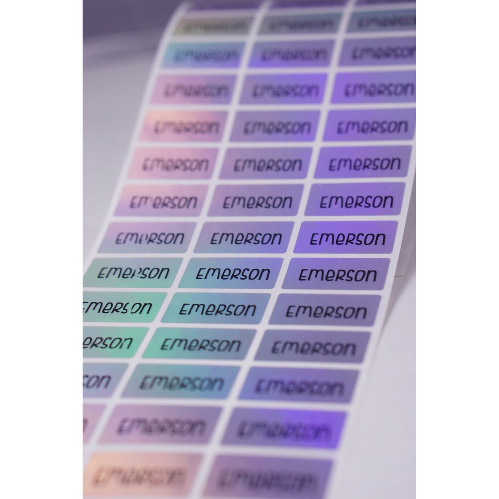 SILVERHOLOGRAM Name Labels Name Stickers, personalized waterproof stick ...