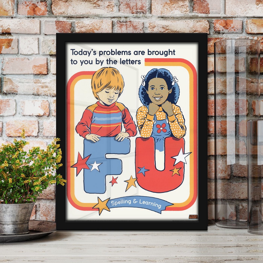 Steven Rhodes - F U Spelling and Learning Art Decor Poster | Shopee ...