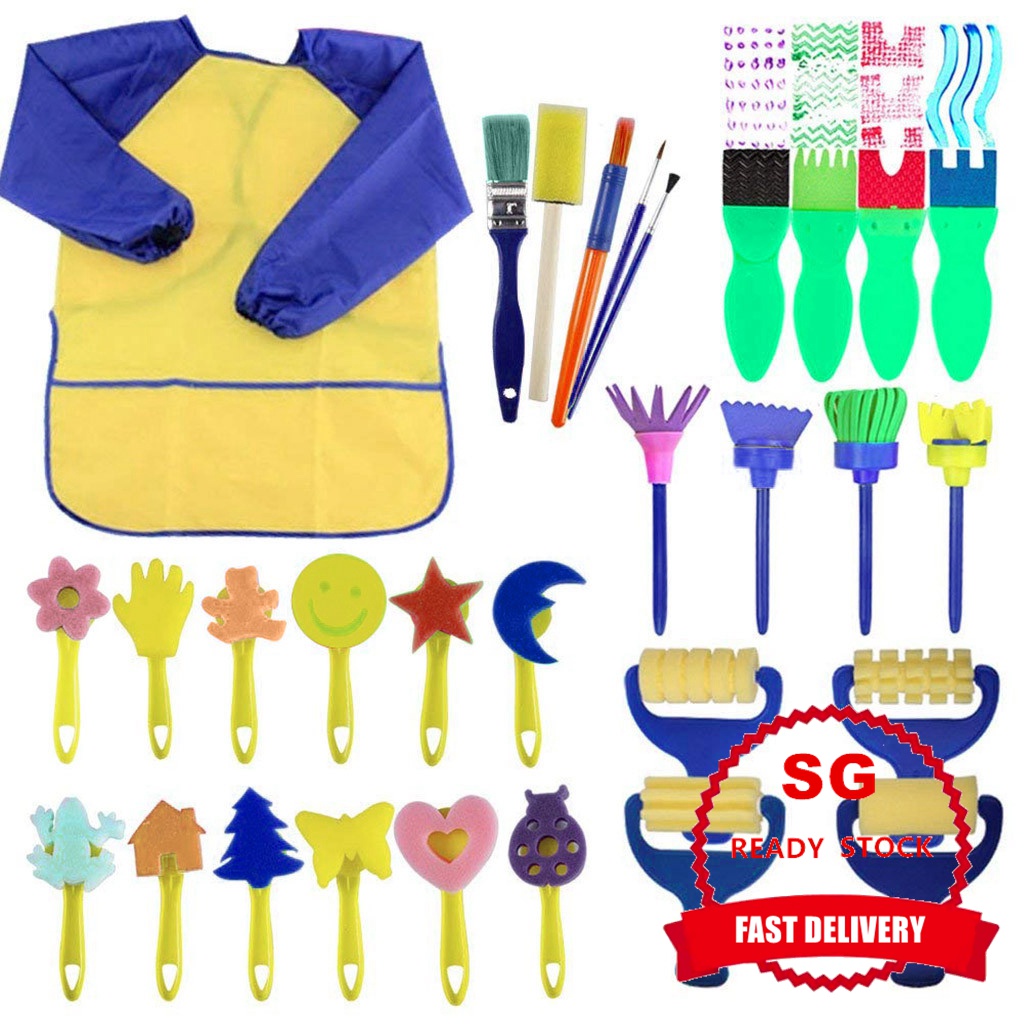 【Local shops Fast delivery】Paint sponges For Kids 29pcs Of Fun Paint