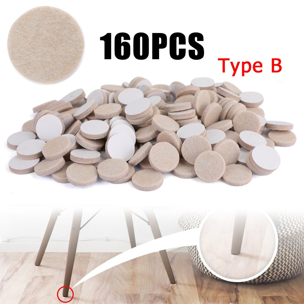 160Pcs 25mm*5mm Furniture Felt Pads Square/Round Floor