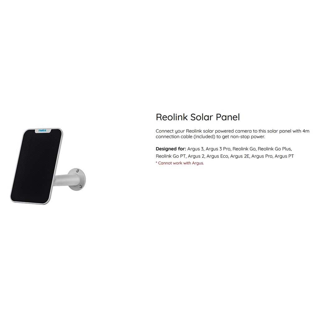 Reolink SP2-W : Solar Panel 2 White 6w with 4m Type-C connection cable ...