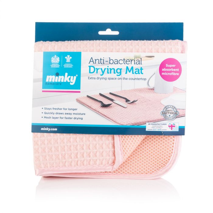 Minky Pink Anti Bacterial Dish Drying Mat Cushioned Microfibre Super Absorbent High Airflow Shopee Singapore