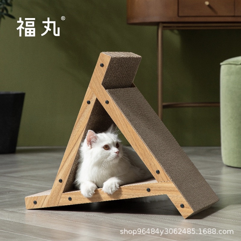 Windmall Fuwan Fukumaru prism 6 side triangle cat scratch board pet toy ...