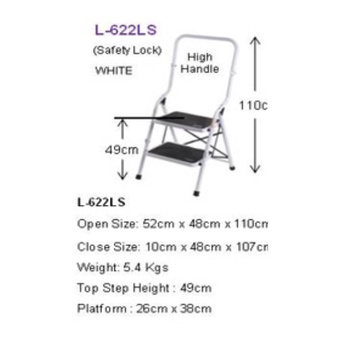L-622LS FujiPlus 2 Step Foldable Ladder LS Series [High Handle | Safety ...