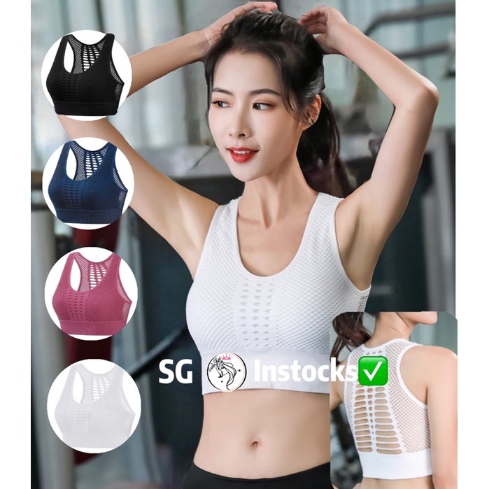 (SG Instocks)BACK NETTING STYLE SEXYBACK SPORTS BRA FOR WORKOUT & EXERCISE WITH GOOD SUPPORT