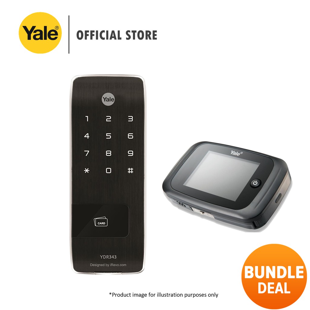 Yale YDR343 Digital Vertical Rim Lock + DDV Digital Door Viewer