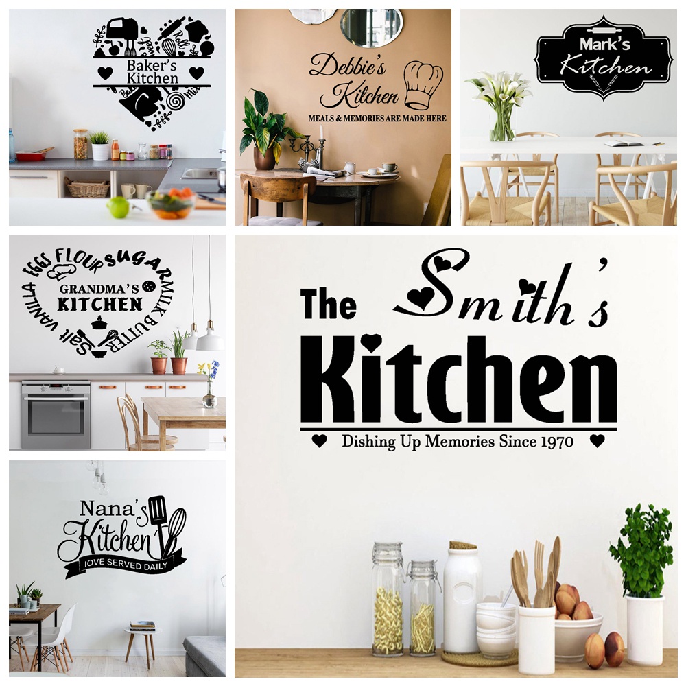 Creative Custom Name Kitchen Vinyl Wallpaper Roll Furniture Decorative For Kids Rooms Decoration ...
