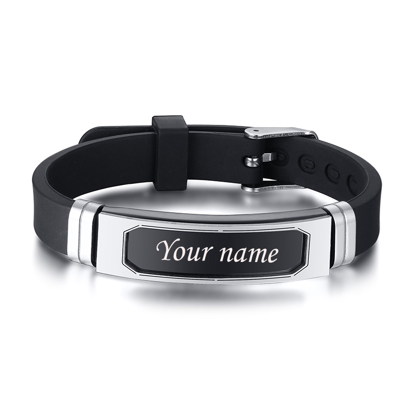 Mens custom bracelet deals with name