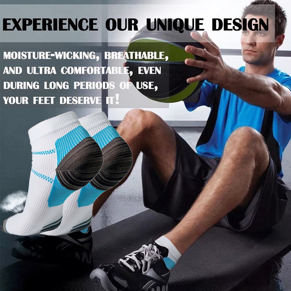 Unisex Foot Compression Sock Anti-Fatigue Plantar Fasciitis Insoles ...